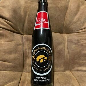 Coca Cola Black and Gold Iowa Hawkeyes Bottle